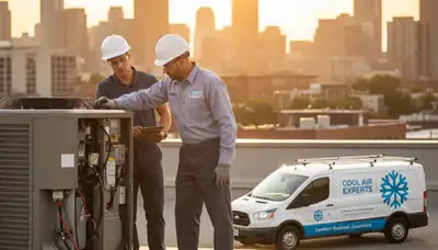 Technician performing AC repair service in Charleston, SC for Five Star Cooling system maintenance