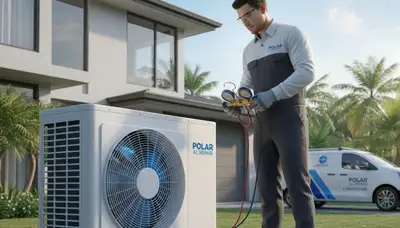 Technician providing expert AC repair service in Charleston SC for residential cooling systems