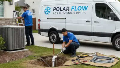 Technician repairing plumbing and AC system in Charleston SC home for Five Star Cooling services
